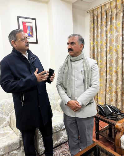 With Sukhvinder Singh Sukhu Chief Minister of Himachal Pradesh